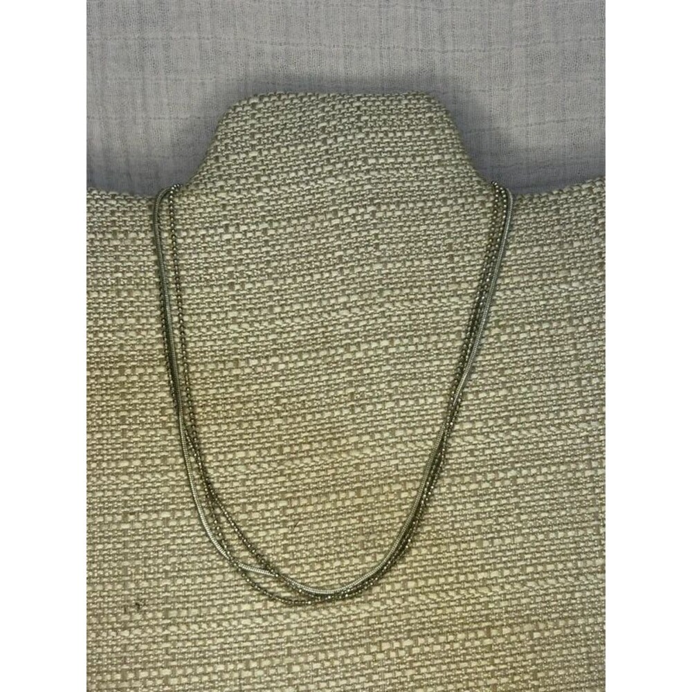 Minimalist Silver Tone 3-Strand Layered Chain Necklace